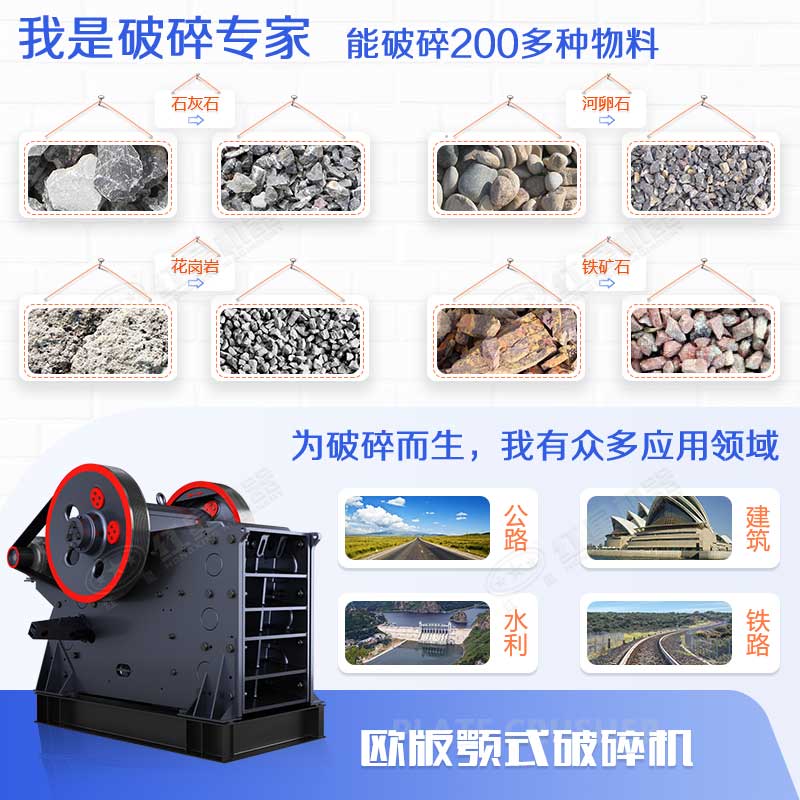 顎式破碎機(jī)能力強(qiáng)、應(yīng)用范圍廣