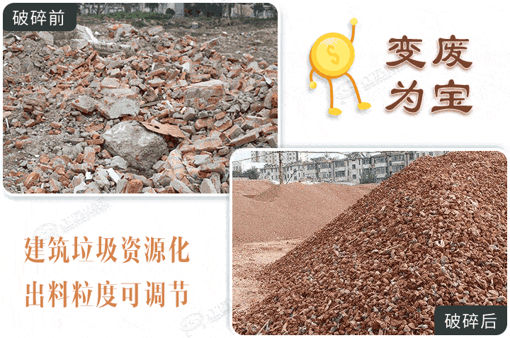 建筑垃圾破碎前后，還能運用到建筑骨料中